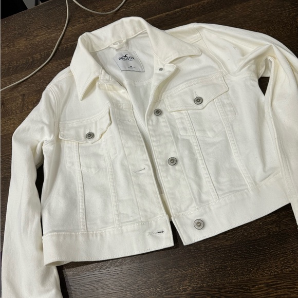 HOLLISTER WHITE DENIM JACKET - Picture 1 of 13